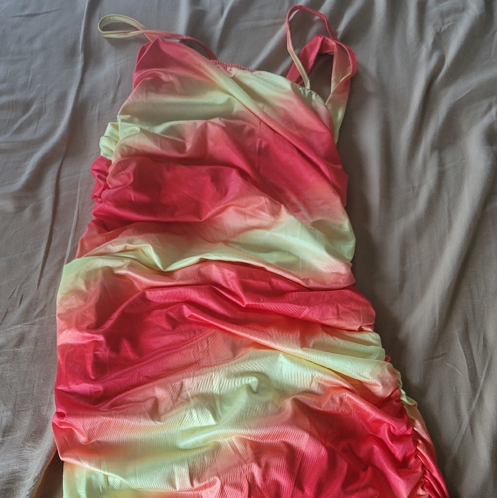 Orange and yellow dress Large